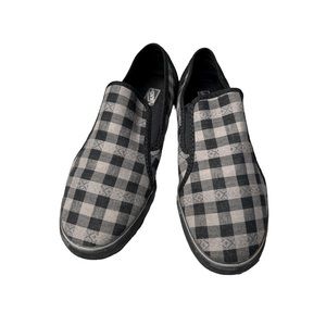 Vans Black and Gray Check Slip-on Woman’s Size 8